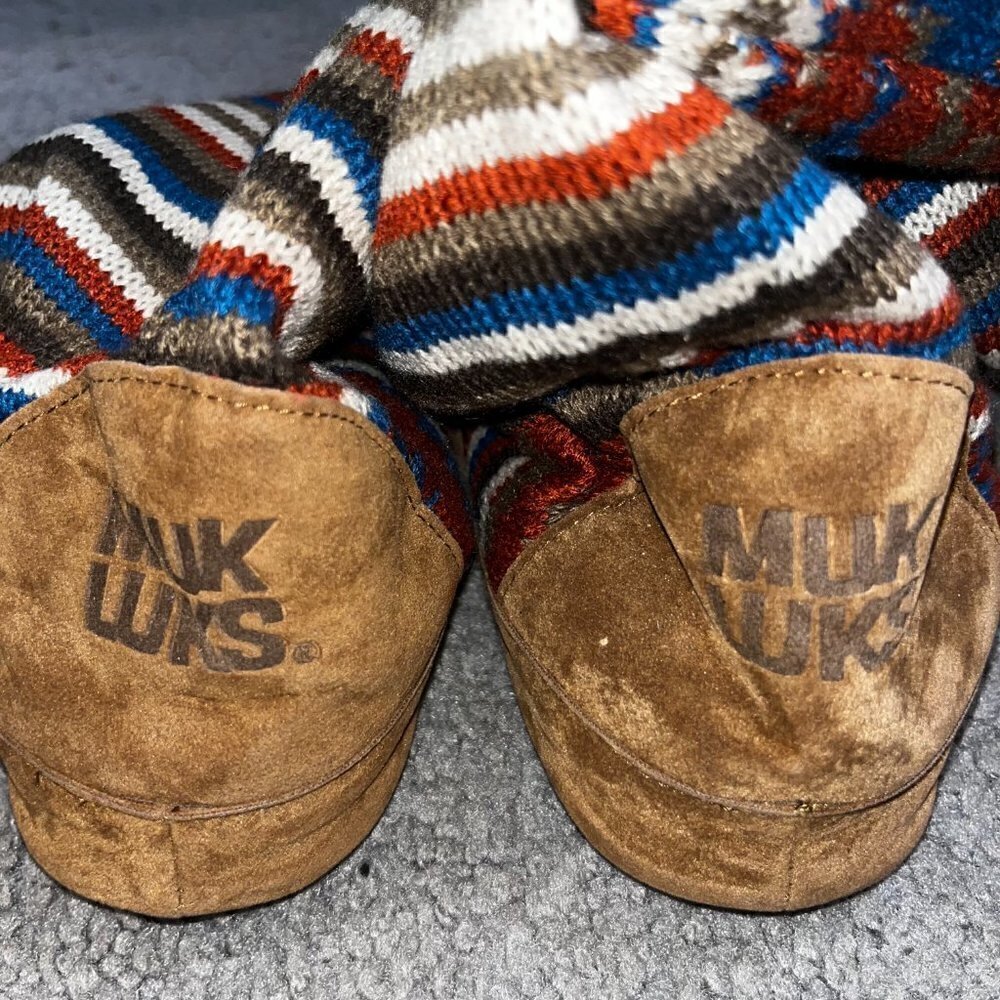 MUK LUKS Southwestern Style Knit Knee High Moccasins with Outdoor Soles NWOT - M - Picture 7 of 13